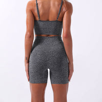 Thumbnail for Seamless Fitness Yoga Sports Bra Shorts Suit