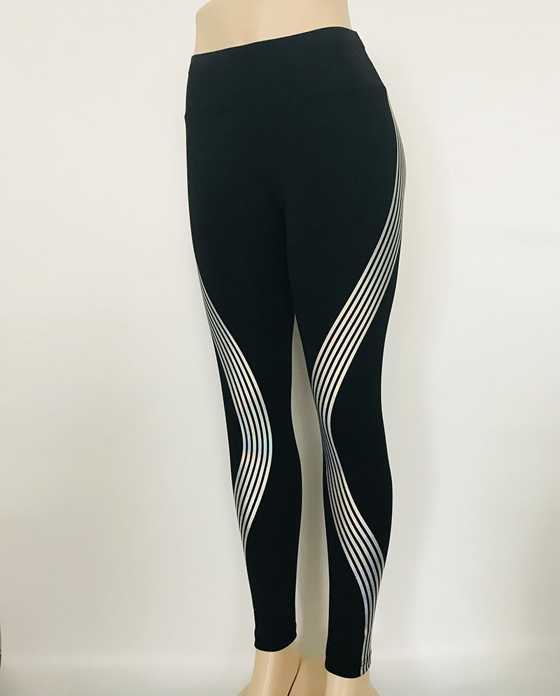 High Waist Anti Roll Yoga Leggings With Nfpa Reflective Striping