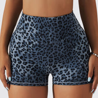 Thumbnail for Leopard Print Yoga Shorts